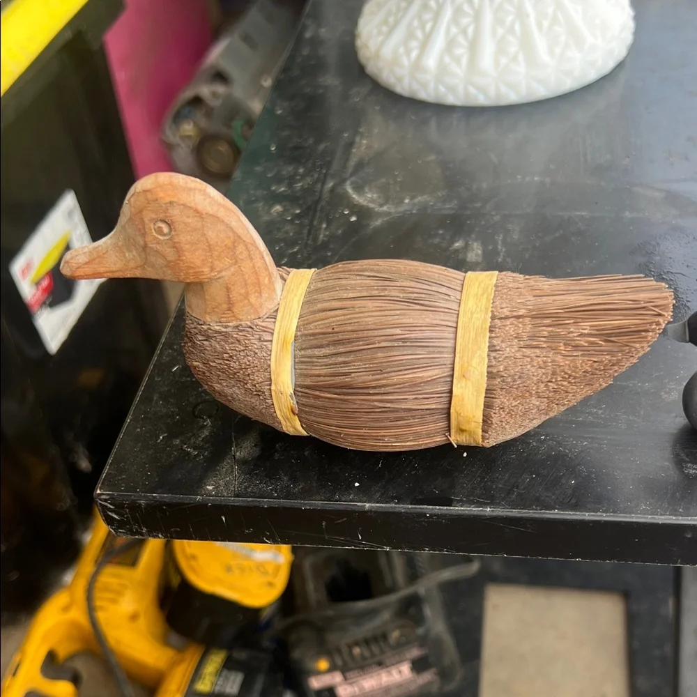 Vintage Handcrafted Wooden Duck Figurine